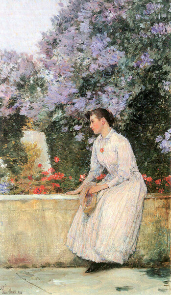In the garden by Hassam